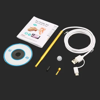 

3 in 1 Ear Cleaning Tool Digital Otoscope Ear Spoon Micro & Type-C & USB Inspection Ear Endoscope Camera for Android PC new