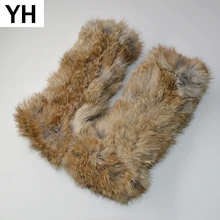 Стиль зима девушка натуральный настоящий мех кролика перчатки Хорошие эластичные трикотажные кроличий мех варежки леди Настоящий мех кролика перчатки