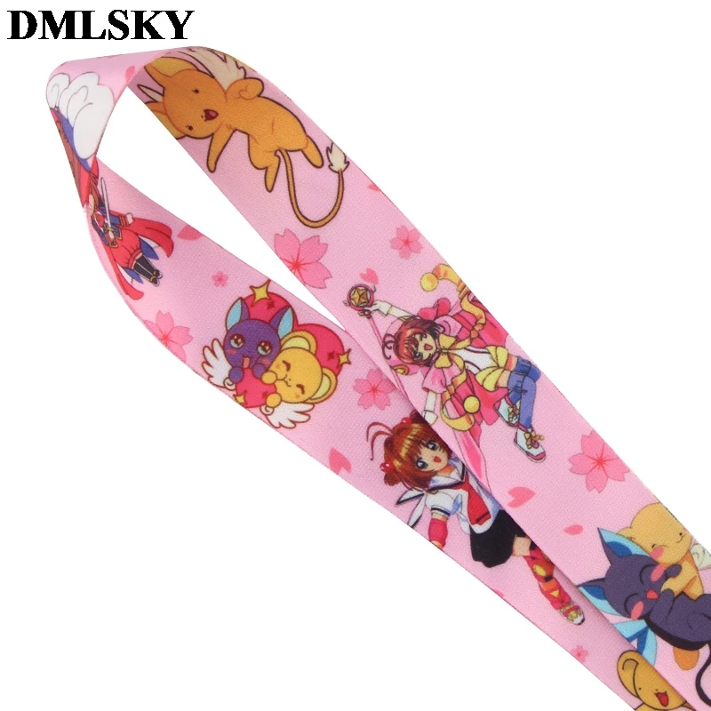 DMLSKY Cardcaptor Брелок «Сакура» милый мультяшный ремень для телефона женский модный ремешок лента для беджей для ID карты телефон ключи M3875