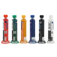 Механик 6 шт. 6 цветов УФ излечимая паяльная маска Чернила+ иглы для печатной платы защиты паяльной пасты поток масла