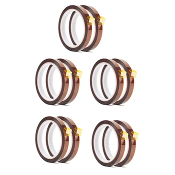 

10 Rolls 10mm x 33M 108Ft Heat Press Tape- Heat Resistant Sublimation Tape for Heat Transfer,3D Printers High Temperature Tape a