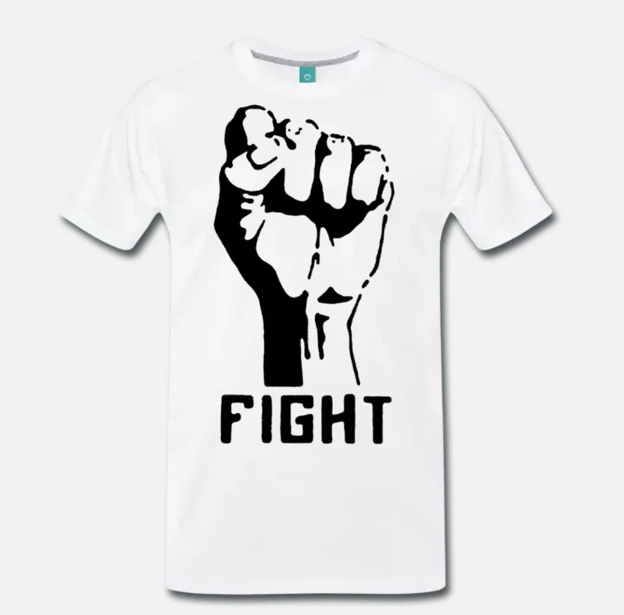 T-SHIRT PROTESTA RAZZISMO PUGNO CHIUSO POWER PEOPLE FIGHT 1968 4 S-M-L-XL-2XL-3XL |