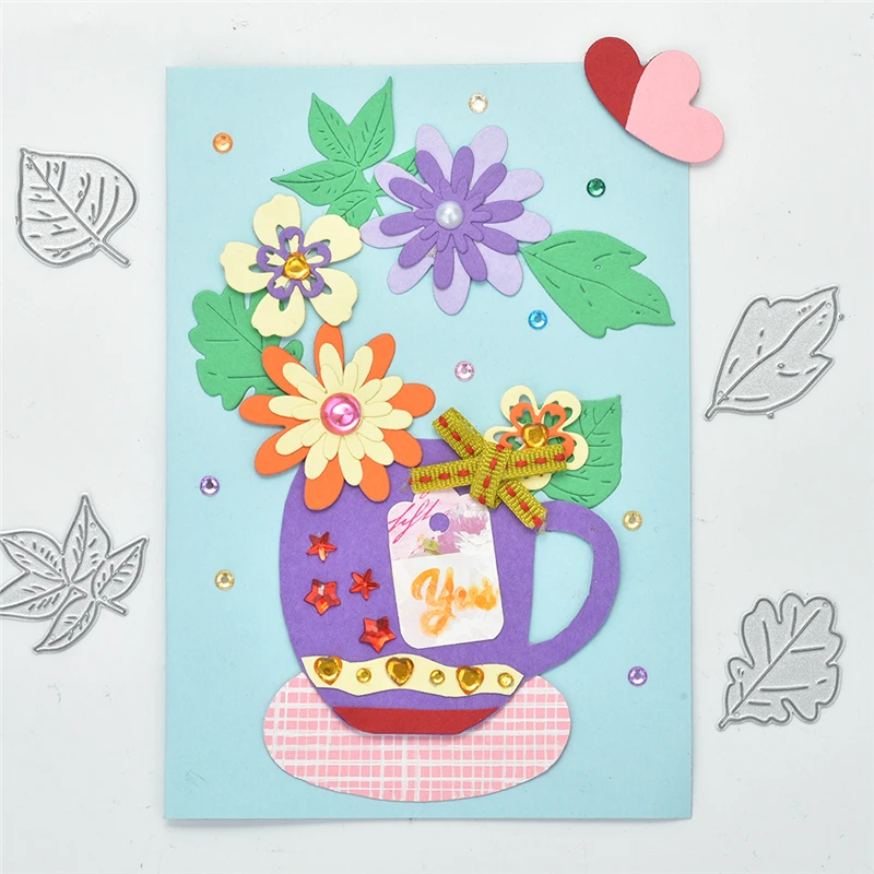GJCrafts листья штампы рамка металлические Вырубные штампы новые для изготовления открыток Скрапбукинг штампы тиснения трафареты ремесленные штампы