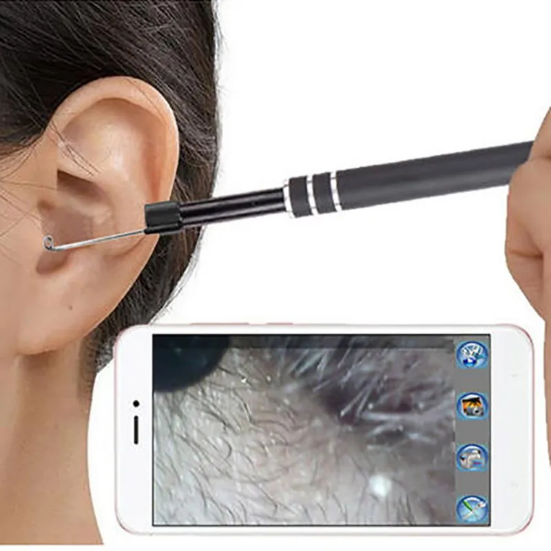 3 в 1 визуальный Earpick 2 м разъем Micro usb type C USB2.0 OTG ухо-нос-рот эндоскопа камера для Android ушной шприц для ребенка
