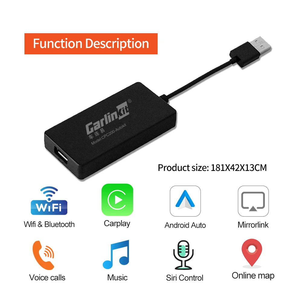 Carlinkit Car play USB Smart Link Apple CarPlay Dongle Mini USB Android Auto For Android Navigation Player AriPlay Map Music