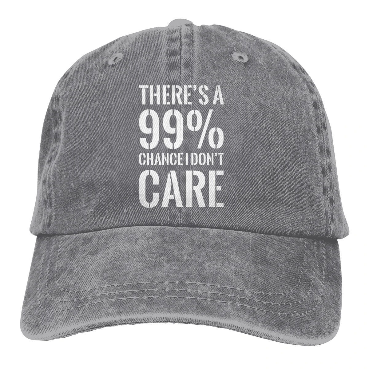 99% Chance I Don't Care Casquette черные унисекс Мужские Женские джинсовые бейсболка с ремешком кепки Регулируемая шляпа для гольфа папа