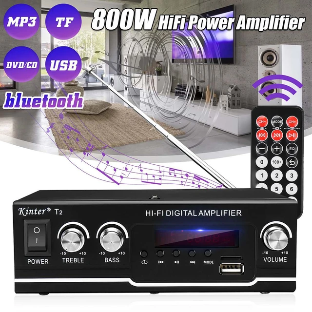 Amplificateur Bluetooth HIFI 220V 12V, processeur Audio de son de voiture,  maison, cinéma, lecteur de musique avec télécommande - AliExpress