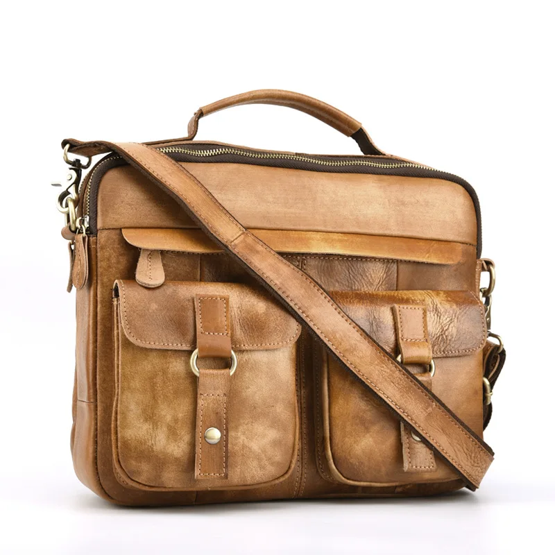 1PCS mannen Single Schoudertas Schuin Tas Leisure Soft Lederen Rugzak Dubbele laag mannen Dermis Hand -gepolijst Retro Tas 1PCS mannen Single Schoudertas Schuin Tas Leisure Soft Lederen Rugzak Dubbele laag mannen Dermis Hand -gepolijst Retro Tas