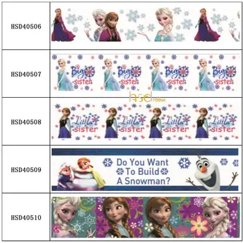 

HSDCraft 22MM 25MM 38MM 50MM 75MM Princess&Sister serise 2 HT Heat transfer Printed on Grosgrain Ribbon 10Yards/Roll
