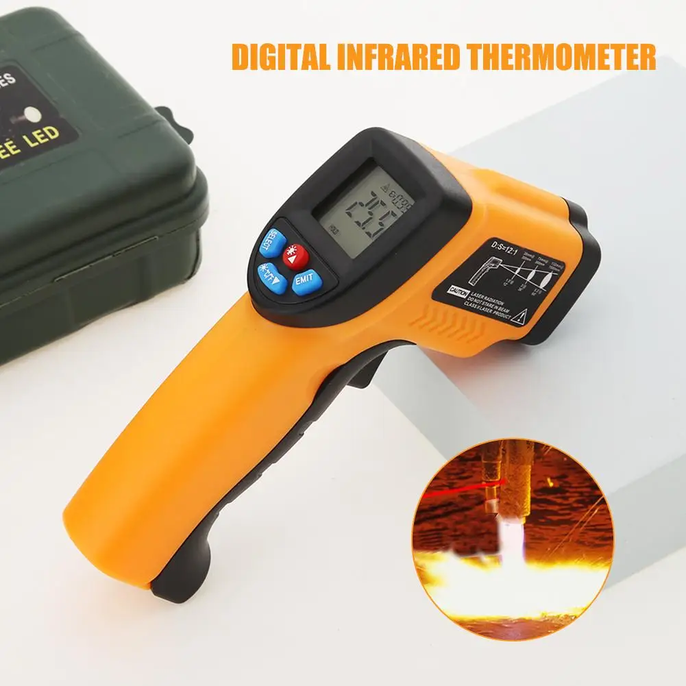 

Electronic Infrared Thermometer GM550 -50~550 C Digital Infrared Thermometer Pyrometer Aquarium Outdoor Thermodetector