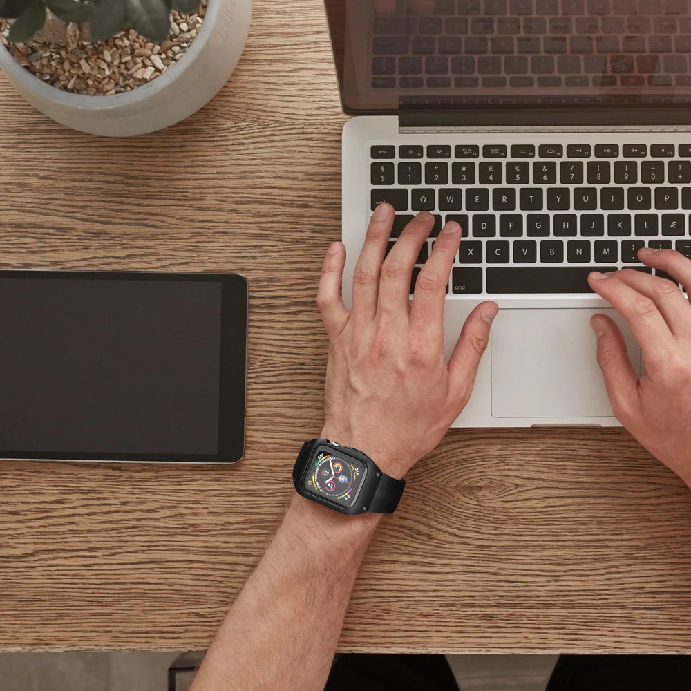 Серия 2/3 42 мм 38 мм Ремешки для наручных часов iWatch Apple Watch 5 4 44 мм 40 мм силиконовый ремешок-браслет ремешок и чехол Сменные аксессуары