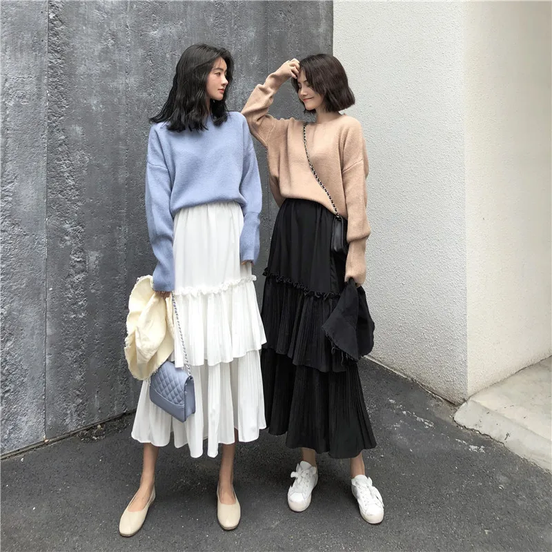 

Ingredients Price Control 38 Photo Shoot Net Price 278 # Korean-style Elastic High-waisted Loose-Fit Flounced Cake Skirt Versati