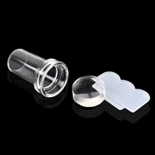 2,4 см прозрачная печать ногтей ногти полная ручка печать голова цветок скребок Прямая 1 комплект