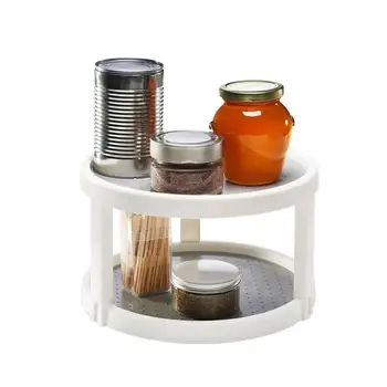 

360 Rotation Non-Skid Pantry Cabinet Turntable With Wide Base Storage Bin Rotating Organizer For Kitchen Seasoning
