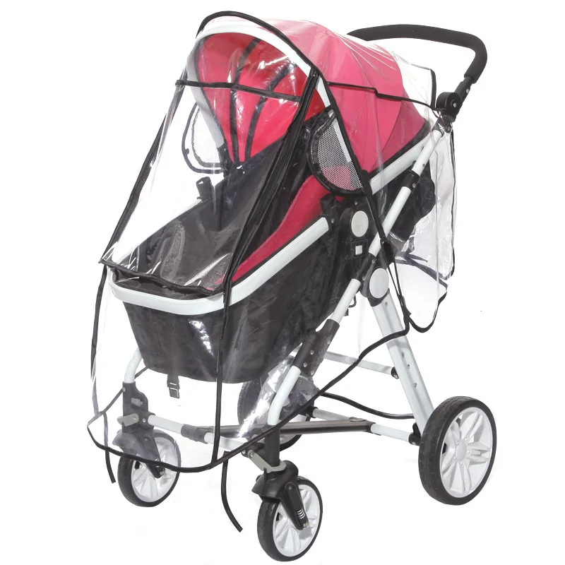 

Stroller Accessories Waterproof Rain Cover Transparent Wind Dust Shield Zipper Open For Baby Strollers Pushchairs Raincoat
