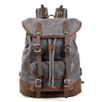 

Vintage design top quality canvas men backpack Outdoor travel Anti-theft Laptop Bag Large Capacity backpack for male 200820-10