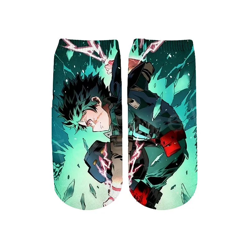 Tessffel Drop shipping Hot Anime Cartoon My Hero Academia funny harajuku 3D full Print Women/men/boy/girl short ankle socks s-3 - Цвет: 05
