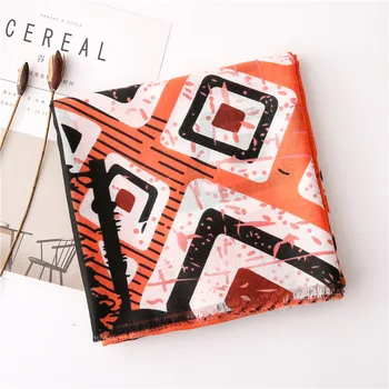 

шарф женский 2020 luxury fashion hijab scarf South Korea style long ethnic geometric print scarf cape Muslim Hijab Sjaal