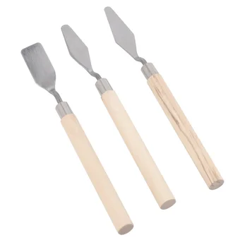 

3 pcs Gouache Pigment Mixing Tool Scraper Acrylic Oil Painting Shovel Tool Texture Tool Pick Tip Head Round Head Flat Head Art S