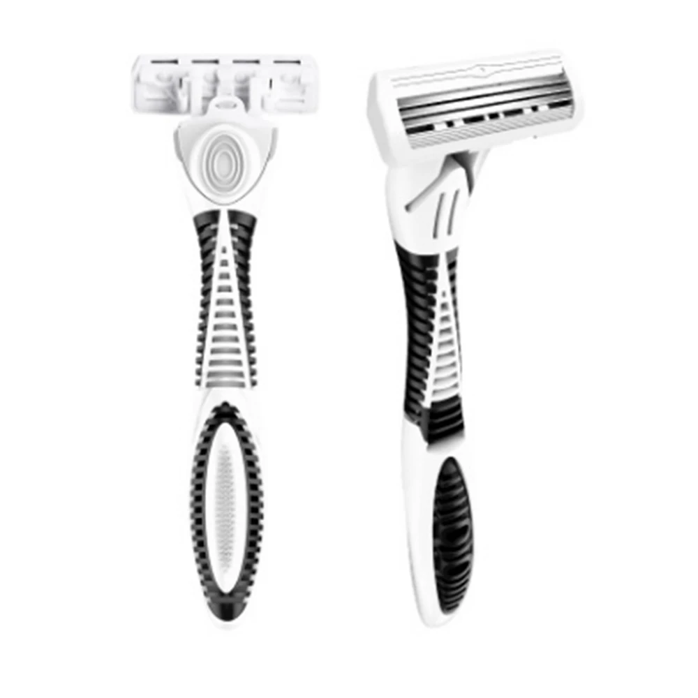 

Men Face Shaver Stainless Steel Manual Shaver Male Razors Face Beard Shaving Razor 1 Handle +4Pcs 3 Layer Blade beard Shaver D30