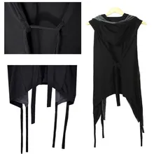 Autumn New Style Ghost Step Dance Mantle Mid-length Non-Mainstream Mock Two-Piece Hooded Cardigan Hoodie MEN'S Outerwear Ba