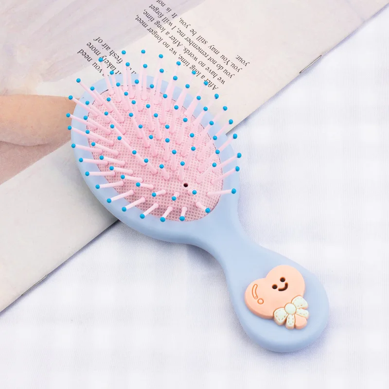New Girl Cute Portable Mini Folding Massage Hair Comb Airbag Round Travel Hair Brush With Mirror Anti-static Hair Accessories
