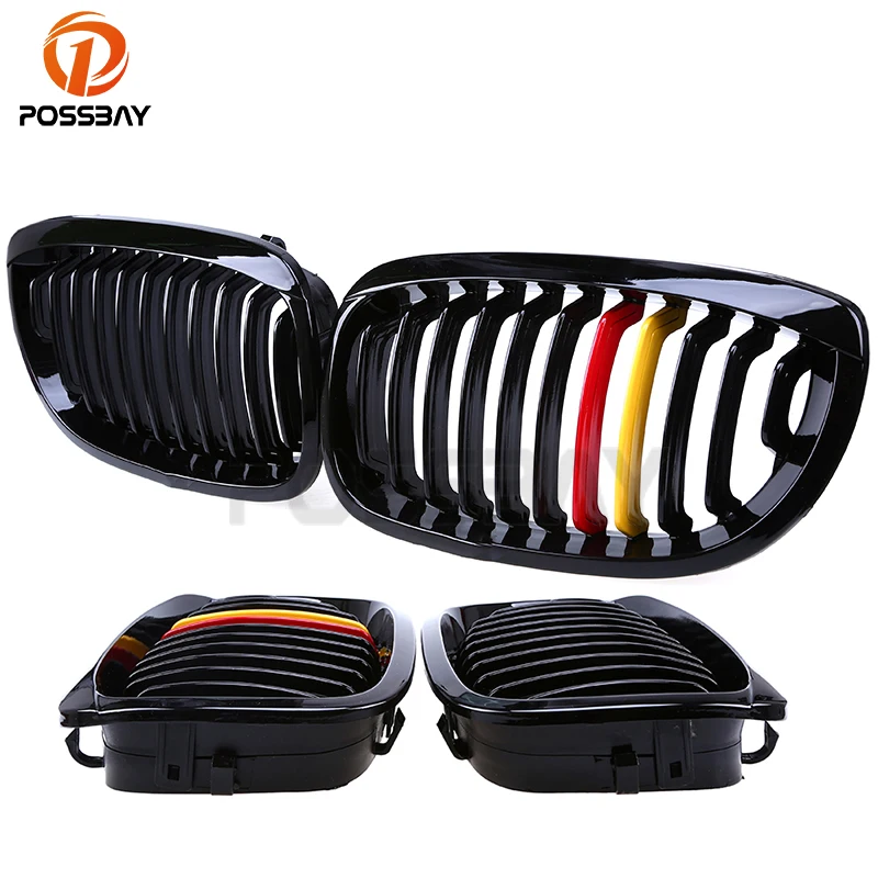 Автомобильная передняя решетка радиатора POSSBAY глянцевый черный Немецкий флаг