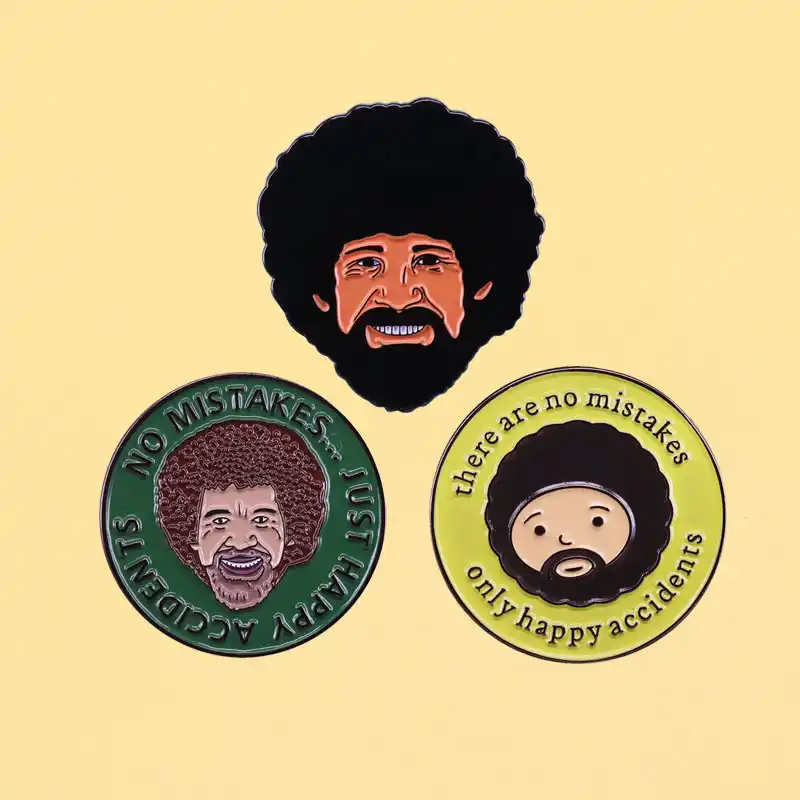 Bob Ross Brooch And Enamel Pins Men And Women Fashion Jewelry Gifts Anime Movie Novel Lapel Badges Aliexpress