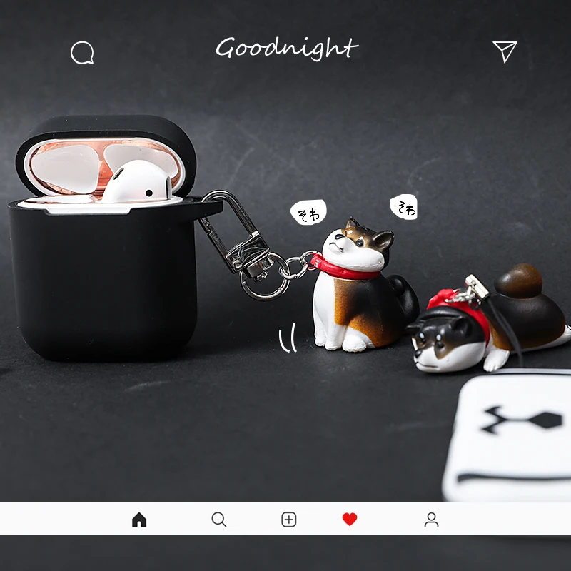 Милый мультфильм щенок наушники чехол для AirPods 2 силиконовый чехол Kawaii беспроводной Bluetooth наушники защитный чехол с брелком