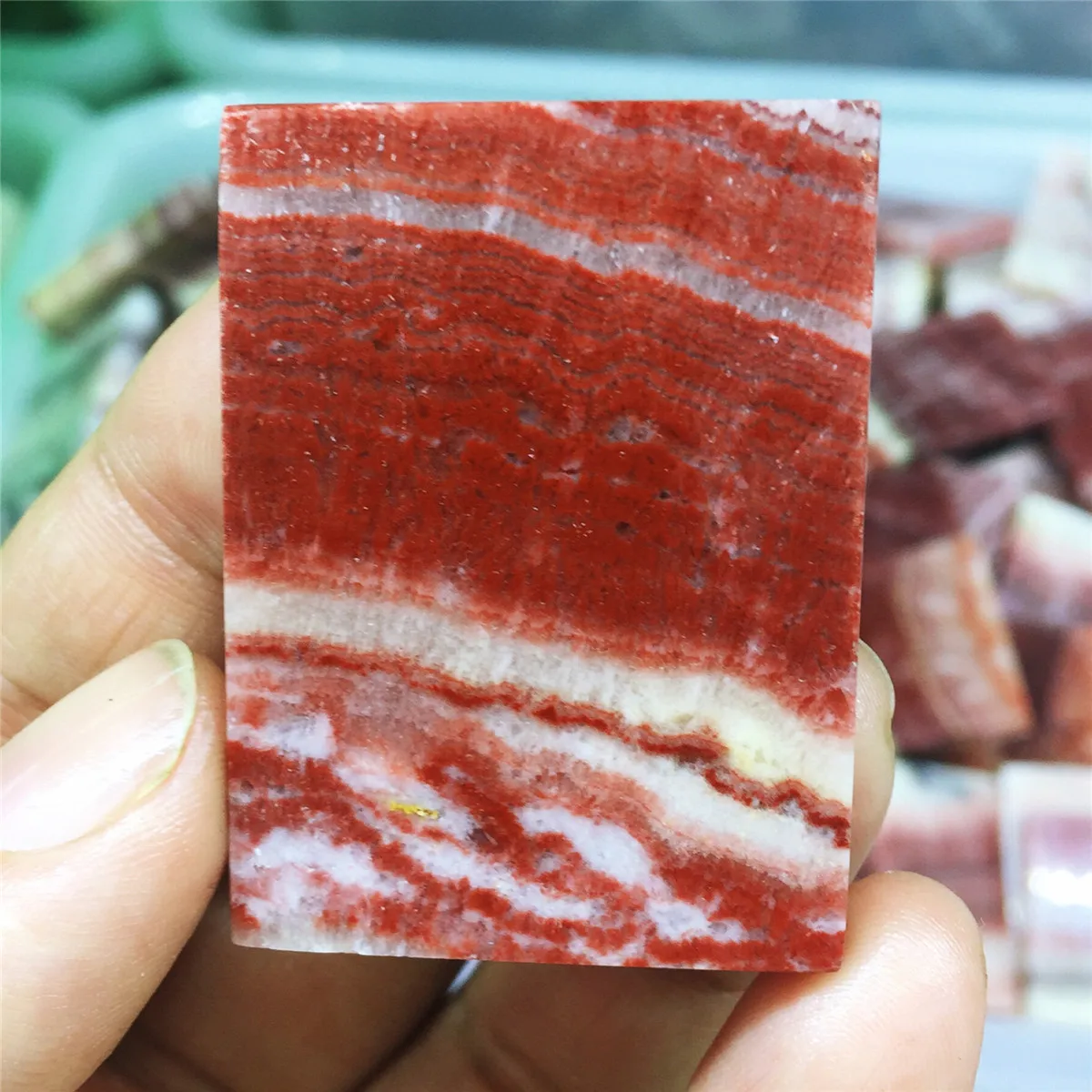 3 шт. натуральный красный полосатый камень кристалл минеральная резьба квадратный драгоценный камень целебный кристалл для украшения дома