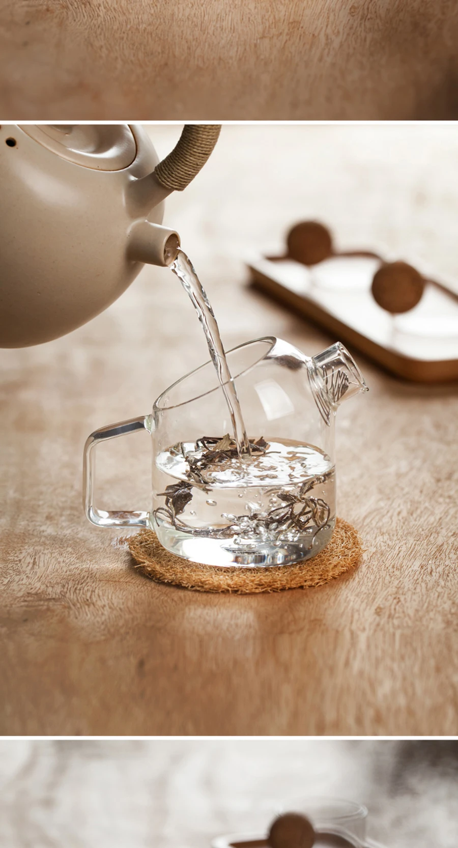 Glass Teapot Large Capacity Cold Water Kettle With Lid Water Bottle Cup Set Home Pitcher Kitchen Glass Fruit Juice Jug Drinkware