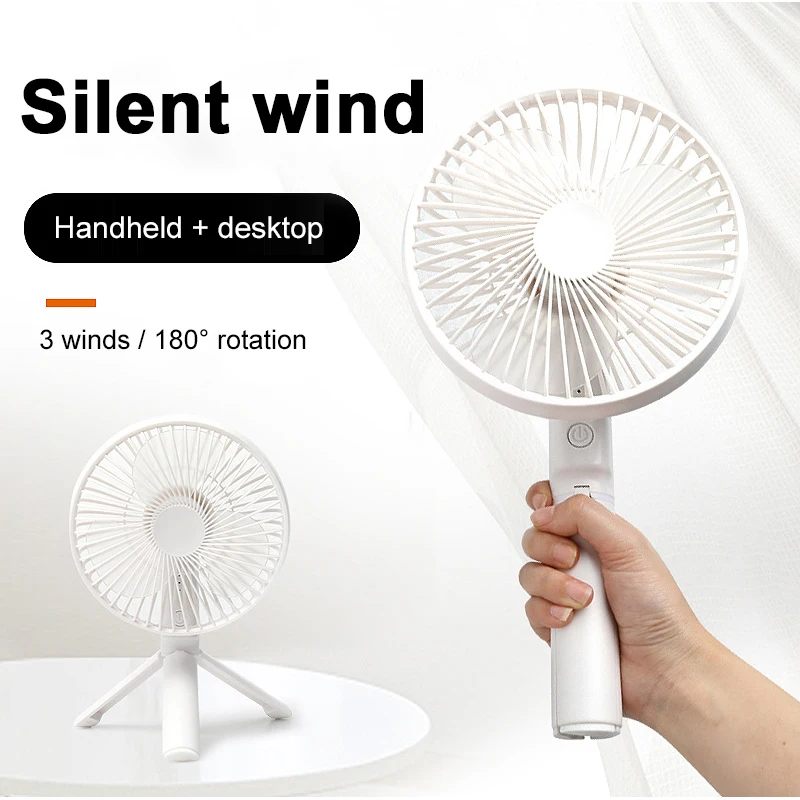 

Cooling Fan Gift Pocket Fan Outdoor 2019 Cute Delicate Pink White Color Portable USB Rechargeable Desktop Travel