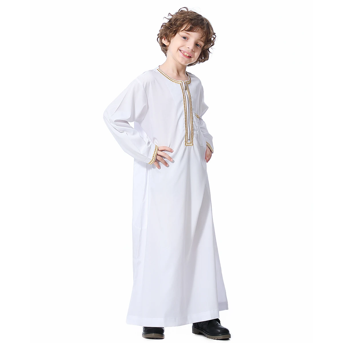 Islamic Muslim Kids Boys Jubba Kaftan Dishdasha Thobe Abaya Arab Robe Maxi Dress 