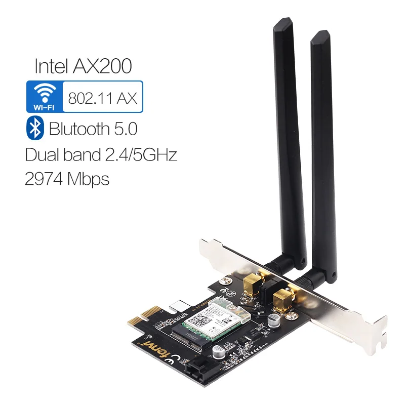 Fenvi 2400 Мбит/с беспроводной сети AX200Ngw Wifi PCI-Express адаптер для Intel Ax200 2,4G/5 ГГц 802.11Ac/Ax Wi-Fi Bluetooth 5,0 Wlan