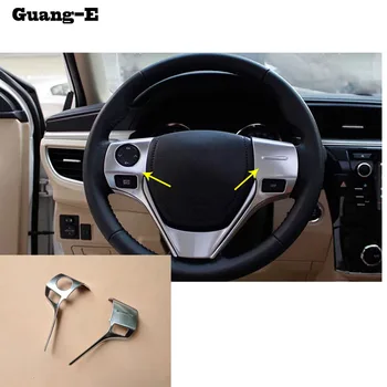 

Car Stick Cover ABS Chrome Steering Wheel Inner Kit Switch Trim Lamp Frame Panel For Toyota Corolla Altis 2014 2015 2016