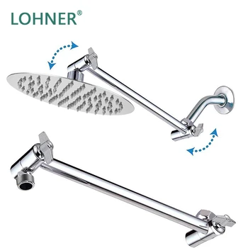 

LOHNER Adjustable Shower Arm Extender 10 Inch Head Extension Brass Chuveiro 10 Pole Universal Bathroom Rallonge Pomme De Douche