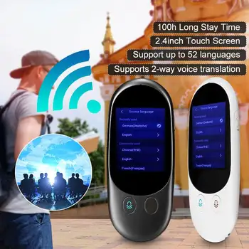 

Portable Smart Voice Translator WiFi Wireless 52 Language Real Time 2-Way Translation For Business Meeting Learn Russian English