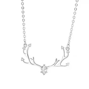 

A Deer Has You Antler Necklace Female S925 Sterling Silver Net Red Girls Clavicle Chain Light Luxury Jane Hot Style