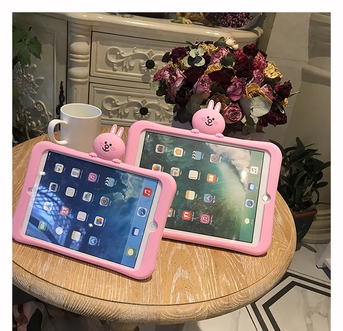 Планшет силиконовый чехол с подставкой для Планшеты ipad Mini1 на возраст 2, 3, 4, 5, ipad air 2 3 pro 10,5 Мультфильм защитный чехол для ipad 2, 3, 4 18 9,7