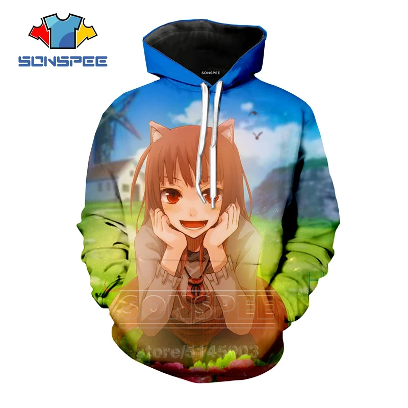 Spice and Wolf толстовки 3D принт для мужчин и женщин Аниме Толстовка мода с длинным рукавом хип хоп Уличная Топы пуловер с круглым вырезом C109-03
