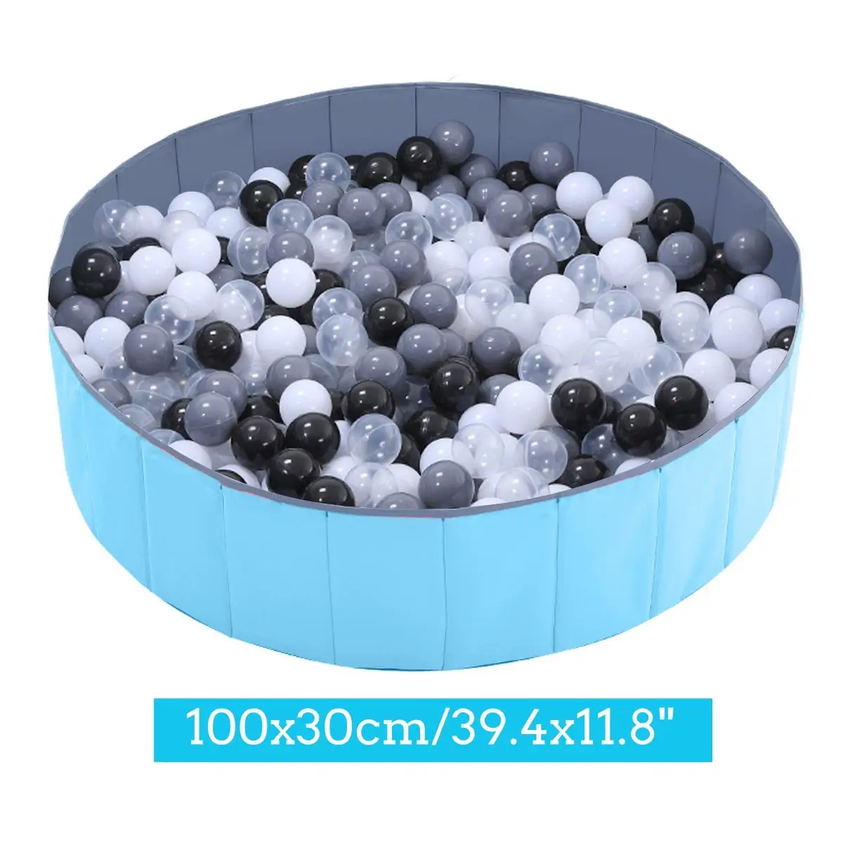 BlueGrey ball 100x30 Детский манеж, блестящий мяч, ямы, складной мяч, бассейн, 100 шт, Океанский шар, игрушка, моющийся, складной забор, 3 размера - Цвет: BlueGrey ball 100x30