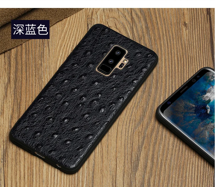 Чехол из натуральной кожи ручной работы для телефона samsung galaxy A50 A70 A40 A20 Note 8 9 10 S8 S9 S10 plus чехол для телефона r - Цвет: Темно-синий