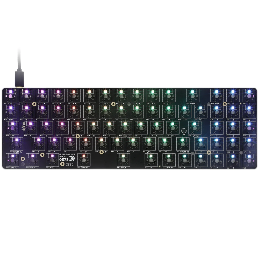 Keypro Gk73 механическая клавиатура rgb переключатель led Горячая замена разъем pcb чехол