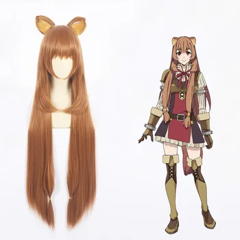 

Tate no Yuusha no Nariagari Raphtalia Cosplay Wig with EARS Straight Brown Wig The Rising of the Shield Hero Cosplay Wig
