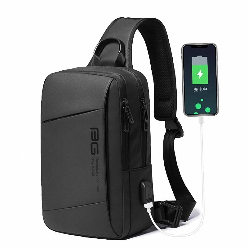 

Oxford Men's Waterproof USB Multifunction Crossbody Bag Shoulder Bags Messenger Chest Bag Short Trip Travel Pack for Male