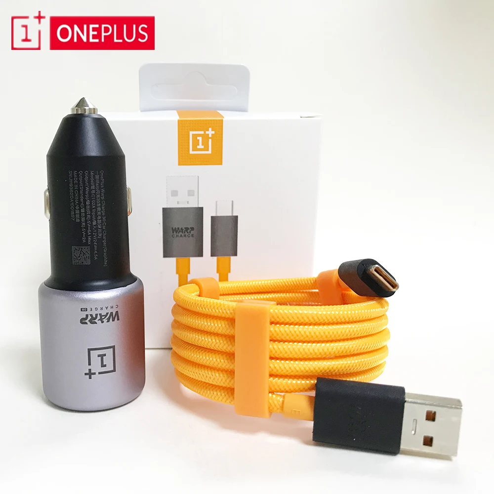 Автомобильное зарядное устройство OnePlus Warp Charge 30 Вт 5 В/6A базовый зарядный кабель 6A