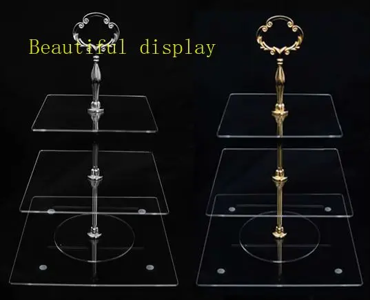 Свадебное украшение/прозрачный 3 Уровня подставка для кексов акриловая торта из