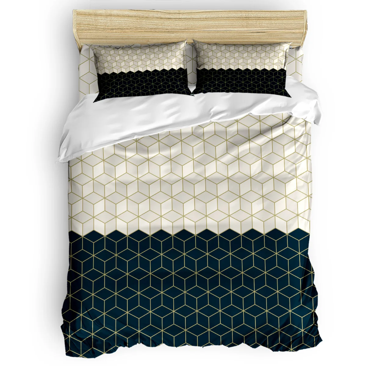 

Modern Geometric Mesh Duvet Cover Set Vintage Floral Art Design Collection of 3/4pcs Bedding Set Bed Sheet Pillowcases Cover Set