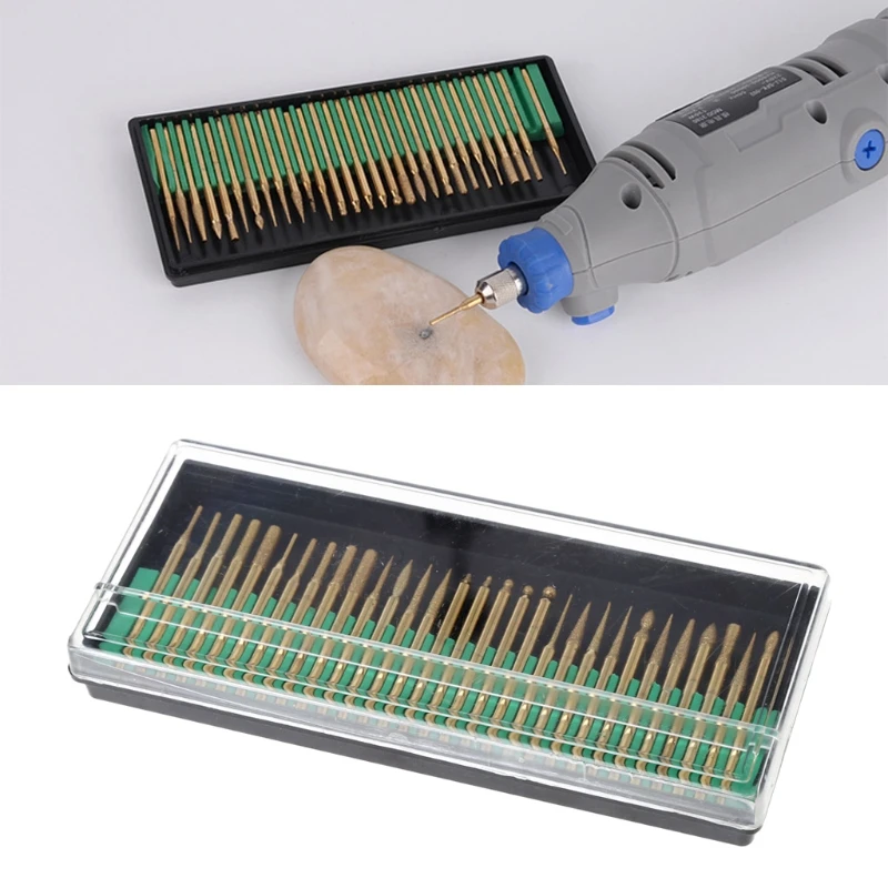 30Pcs 3mm hand Titanium Coated Diamond Burs Bit Set Dremel Assorted Rotary Drill Tool set 30Pcs 3mm hand Titanium Coated Diamond Burs Bit Set Dremel Assorted Rotary Drill Tool set