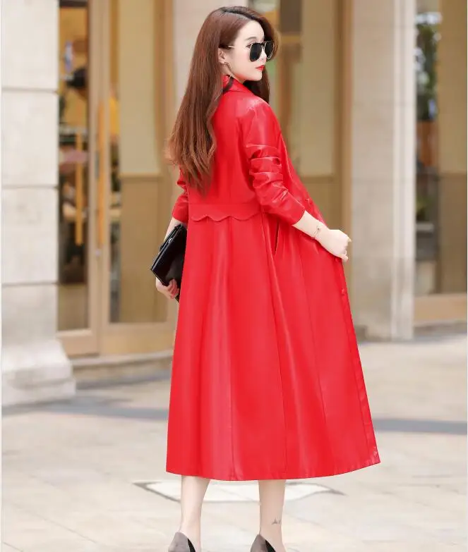 New Plus Size 3XL 4XL X-Long Women's Leather Jacket Autumn Leather Jacket Women Leather Coat Outerwear Female Jacket